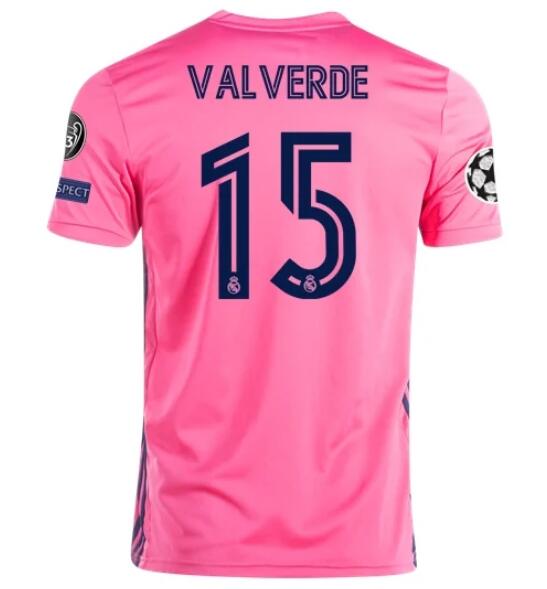 Real Madrid Away Kit Soccer Jersey FEDERICO VALVERDE #15 2020/21